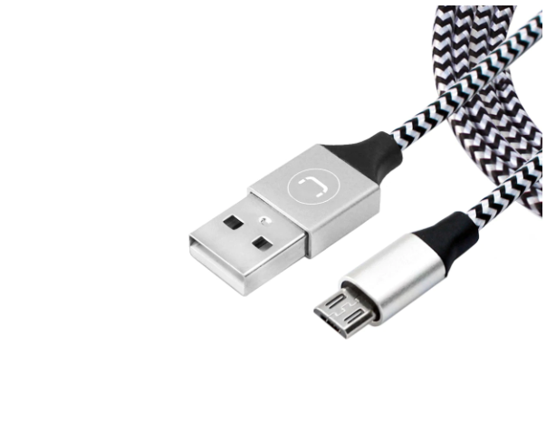 CABLE UNNO TEKNO MICRO USB 1.5M TRENZADO GRIS